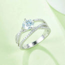 1 Carat Moissanite Ring in 925 Sterling Silver - Elegant Jewelry with Certificate & Box Included - Store 42