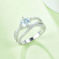 1 Carat Moissanite Ring in 925 Sterling Silver - Elegant Jewelry with Certificate & Box Included - Store 42