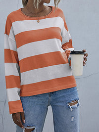 Striped Casual Long Sleeve Knit Top