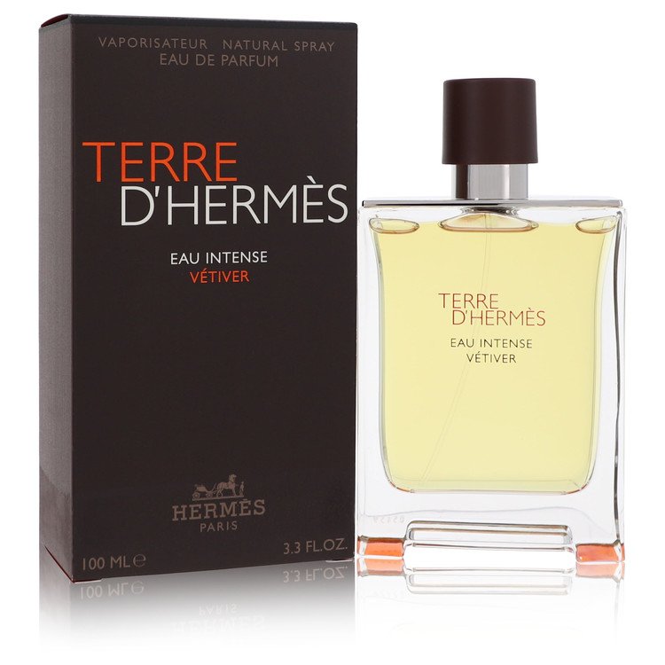 Hermes Terre D'Hermes Eau Intense Vetiver Eau De Parfum Spray 3.3 Oz for Men - Masculine Woody Fragrance