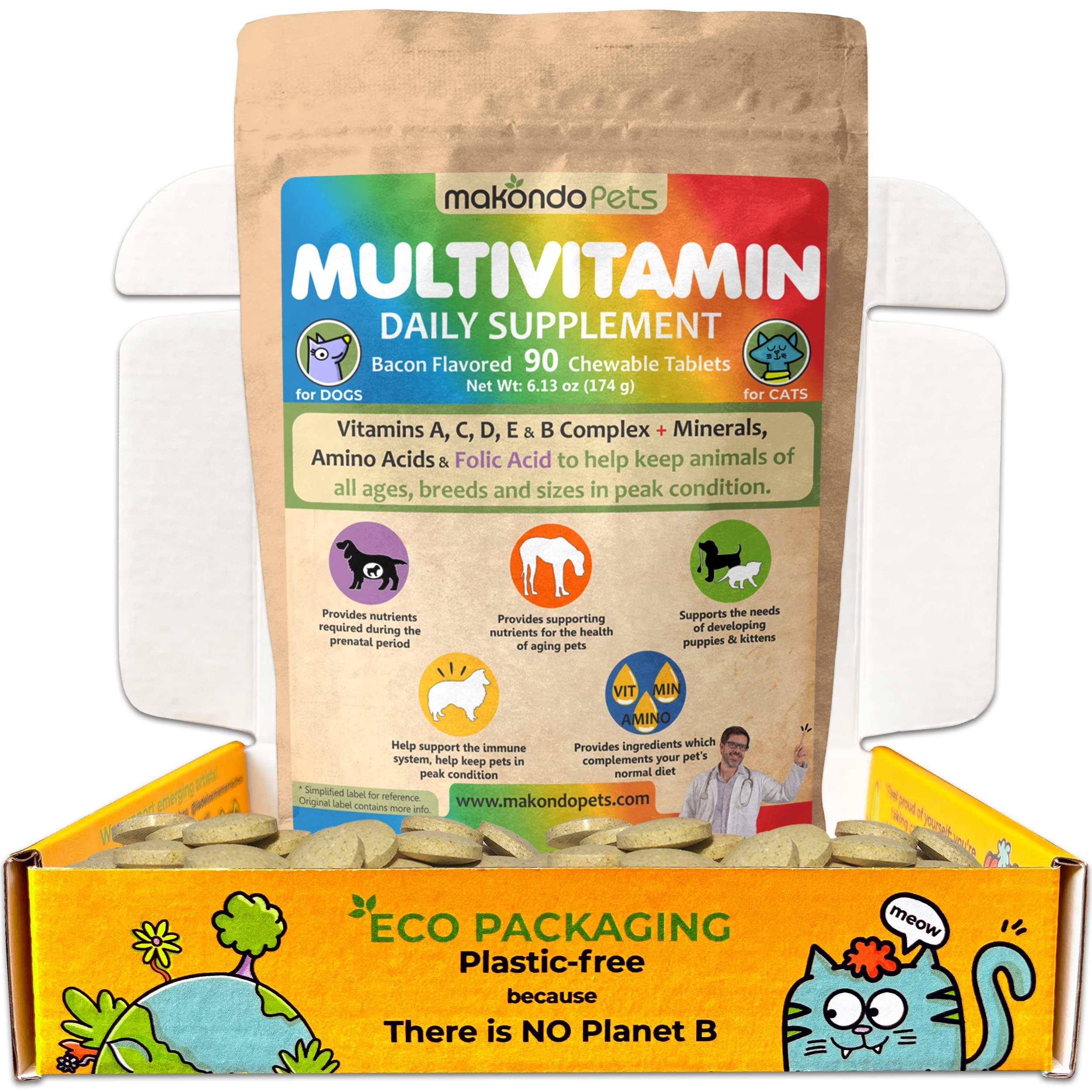 Prenatal Dog Vitamins - Multivitamin Chews for Pregnant, Nursing & Senior Dogs and Cats - Folic Acid, Minerals, Amino Acids
