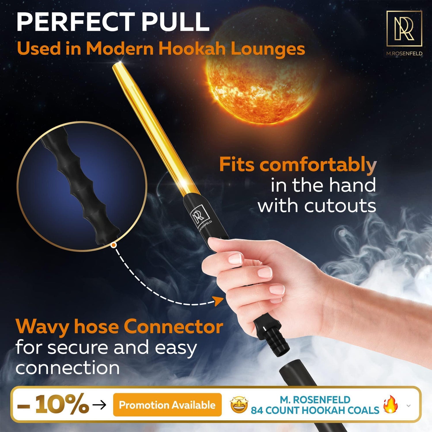 Premium 60" Silicone Hookah Hose With Aluminum Mouthpiece - Washable, Non-Rusting, Modern Design