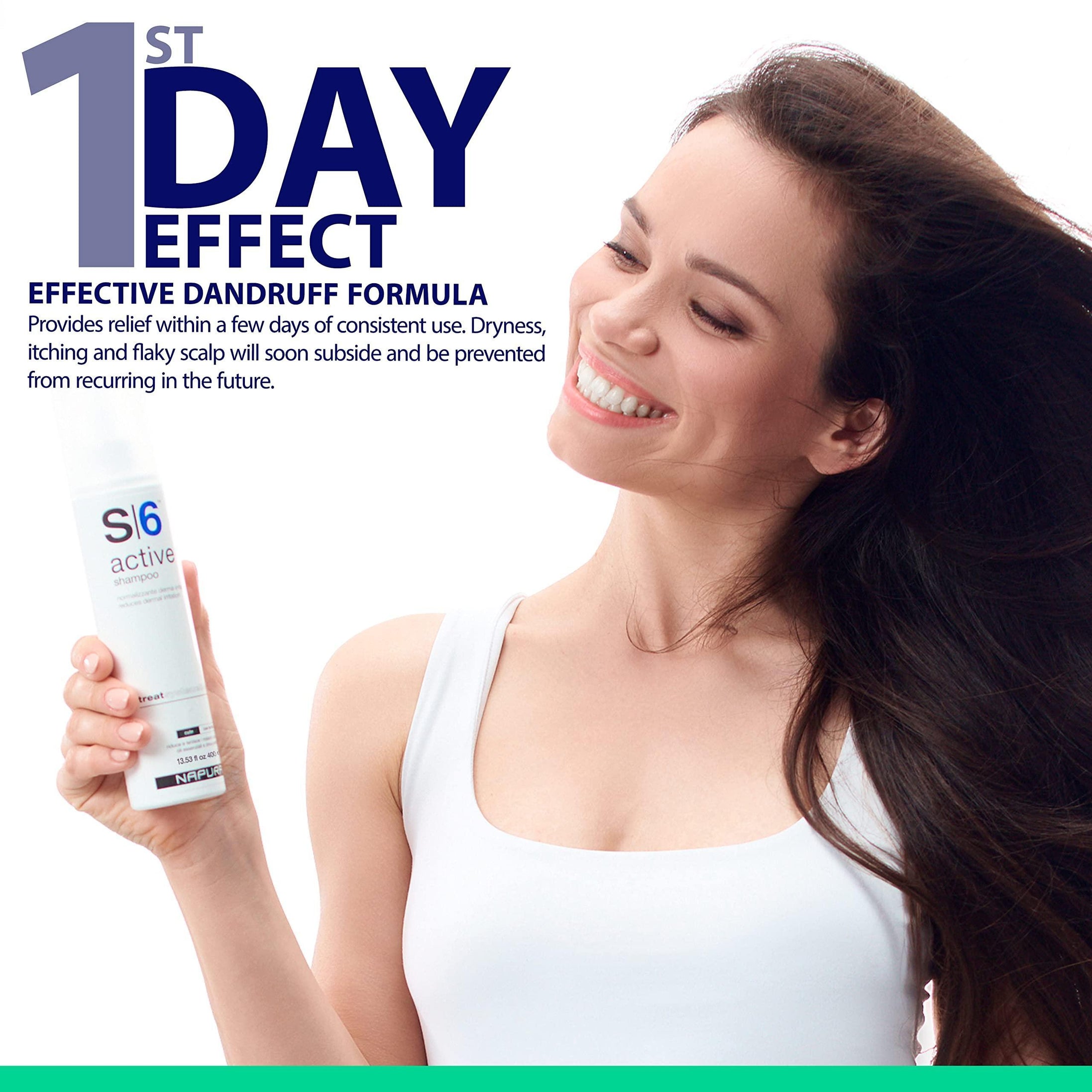 S6 Active Anti Dandruff Shampoo with Tea Tree Oil, 5% Salicylic Acid & 1% Zinc, Natural Scalp Treatment, 13.53 fl oz