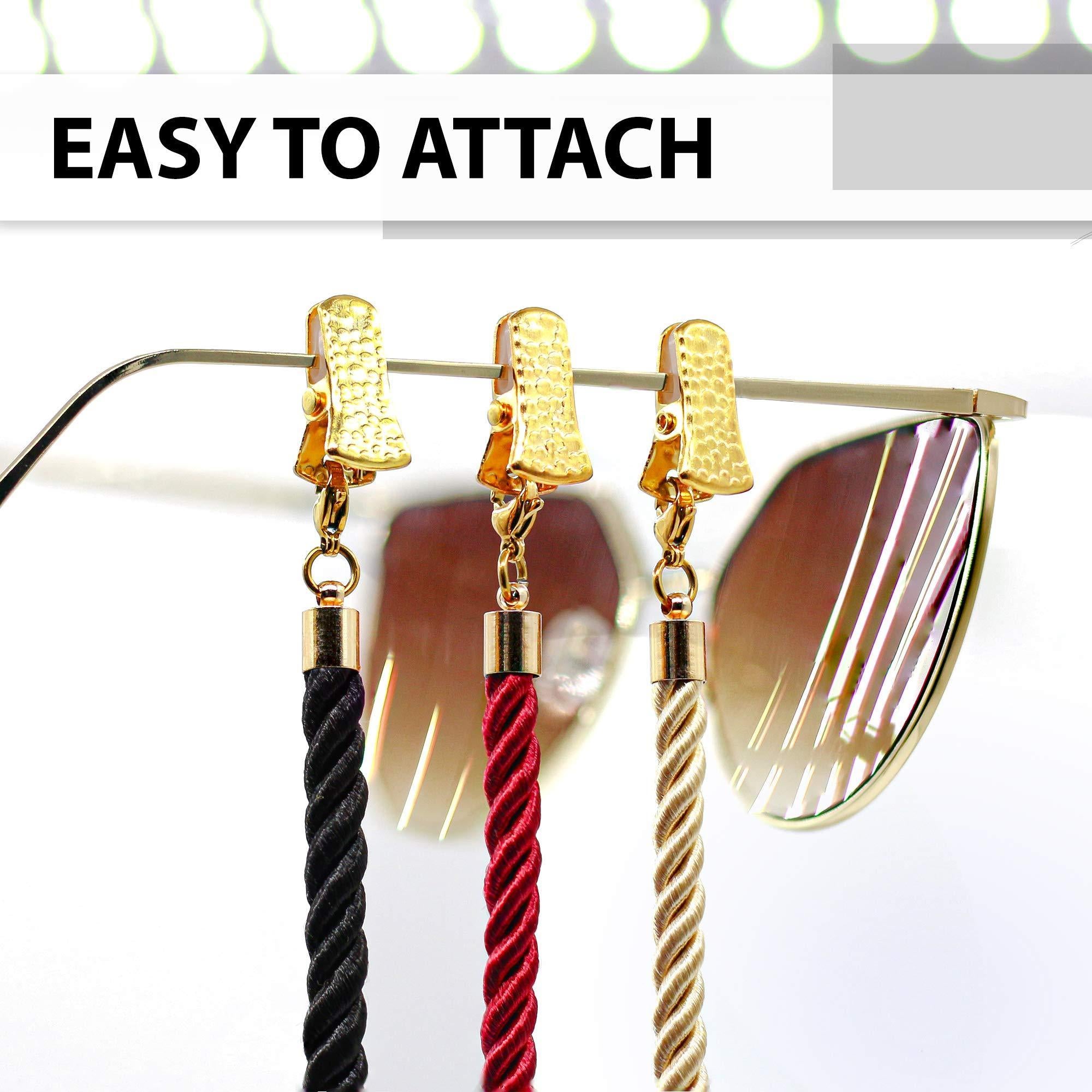 3 Pcs Terylene Eyeglasses Strap Holder Cord - Non-Slip Tips & Soft Eyewear Chains for Men & Women