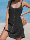 Textured Scoop Neck Cami Dress Black