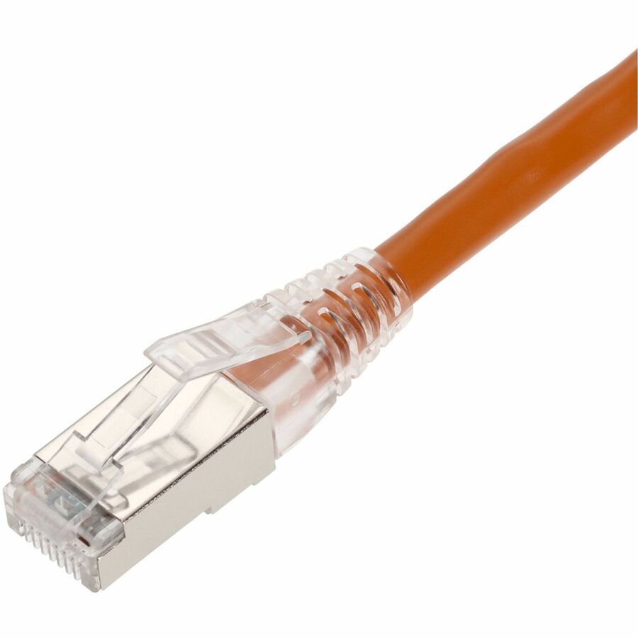 AddOn 1ft Orange CAT 6 Shielded PVC Ethernet Cable Snagless Bubble Boot RJ-45 M/M