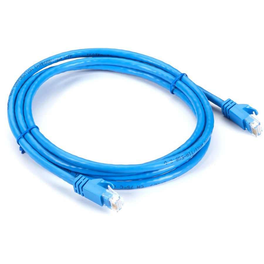 Black Box CAT6A 500-MHz STR Patch Cable Slim Molded Snagless Boot - UTP, CM PVC, Blue, 7FT
