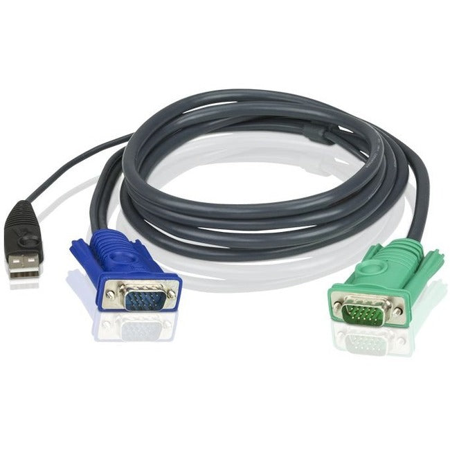 ATEN 15' USB KVM Cable with SPHD15 Connector for Reliable VGA & USB A Connectivity
