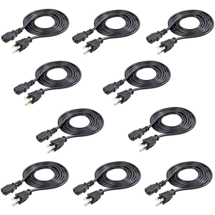 StarTech.com 6 ft Standard Computer Power Cord - NEMA5-15P to C13 - Power cable - 10 Pack
