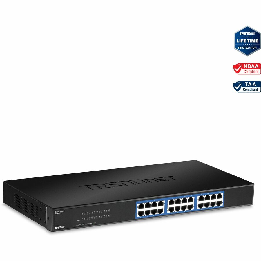 TRENDnet TEG-S24G 24-Port Unmanaged Gigabit Switch, 48Gbps, Rack Mountable, Energy Efficient GREENnet Technology