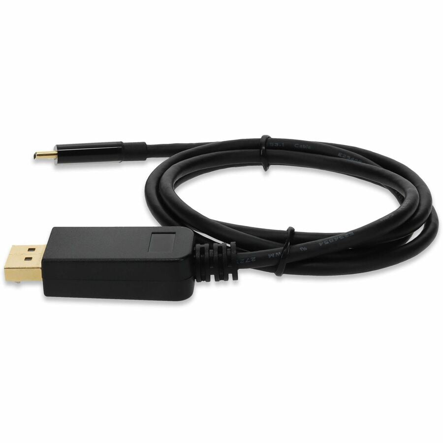 AddOn 3ft USB 3.1 (C) Male to DisplayPort Male Black Cable