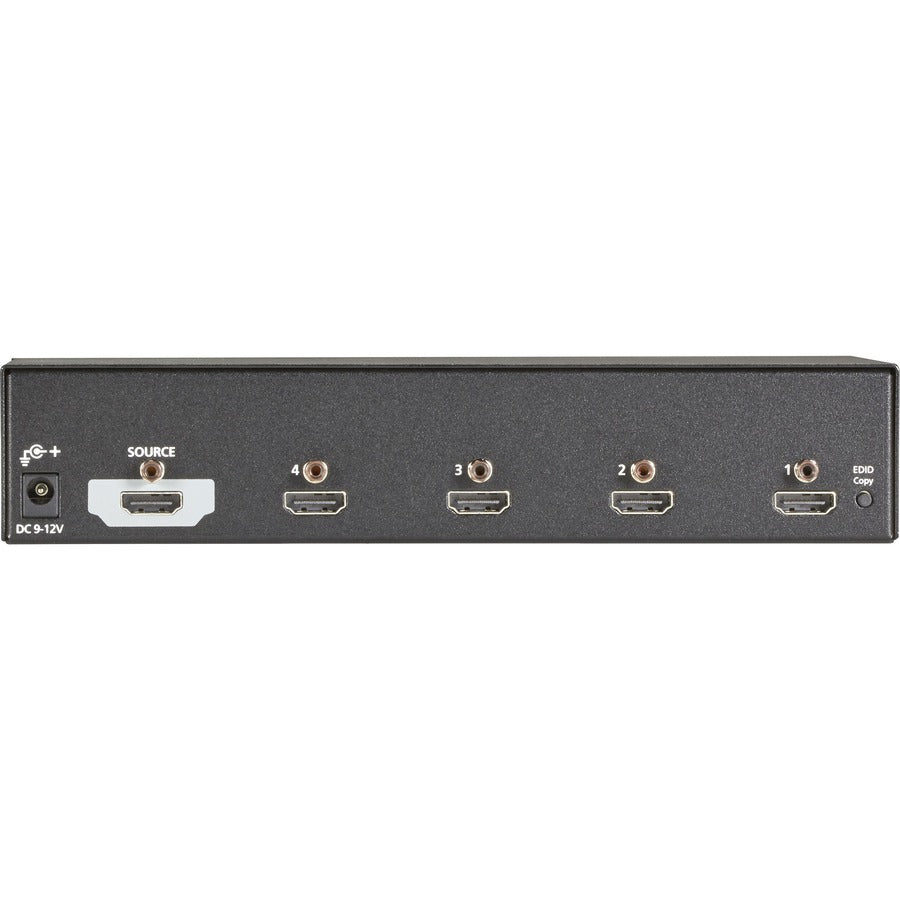 Black Box 4K HDMI Splitter 1x4 with EDID Copy, Supports HDCP and 3D for High-Definition Displays