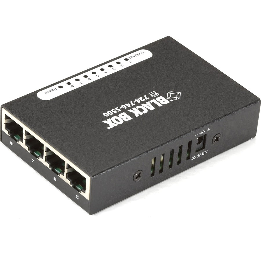 Black Box 10/100 Mbps USB-Powered 8-Port Ethernet Switch with Plug-and-Play Convenience
