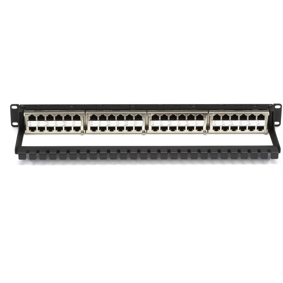 Black Box CAT5e Feed-Through Patch Panel - 1U, Shielded, 48-Port