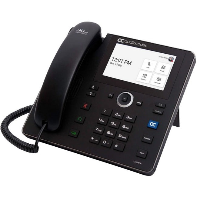 AudioCodes C455HDPS-DBW IP Phone - Corded/Cordless - Corded/Cordless - Bluetooth, Wi-Fi - Wall Mountable - Black