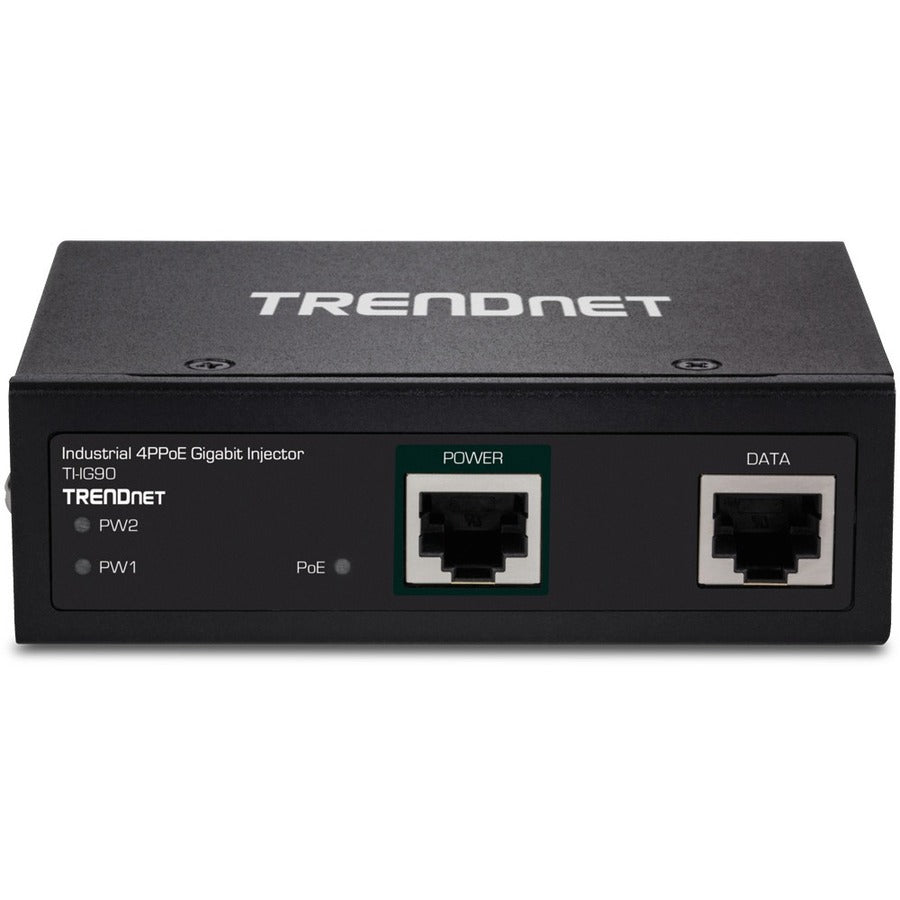 TRENDnet Hardened Industrial 90W Gigabit 4Ppoe Injector,4-Pair Power Over Ethernet, Poe(15.4W), Poe+(30W), 4Ppoe(90W)Power, IP30, DIN-Rail/Wall Mount Included, 4-Pair Poe Up to 100M (328 ft.),TI-IG90