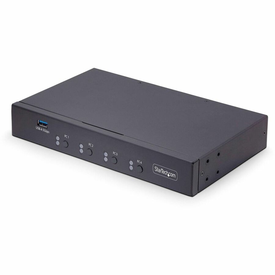StarTech.com 4-Port KM Switch w/ Mouse Switching, USB 3.0 Keyboard/Mouse Switcher for 4 Computers, 3.5mm and USB Audio, TAA Compliant