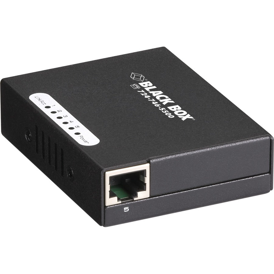 Black Box 5-Port USB-Powered Fast Ethernet Switch, Compact Design, Autosensing 10/100 Mbps
