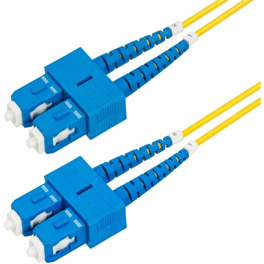 StarTech.com 5m (16.4ft) SC to SC (UPC) OS2 Single Mode Duplex Fiber Optic Cable, 9/125, 40G/100G, Low Insertion Loss, LSZH Jumper Cord