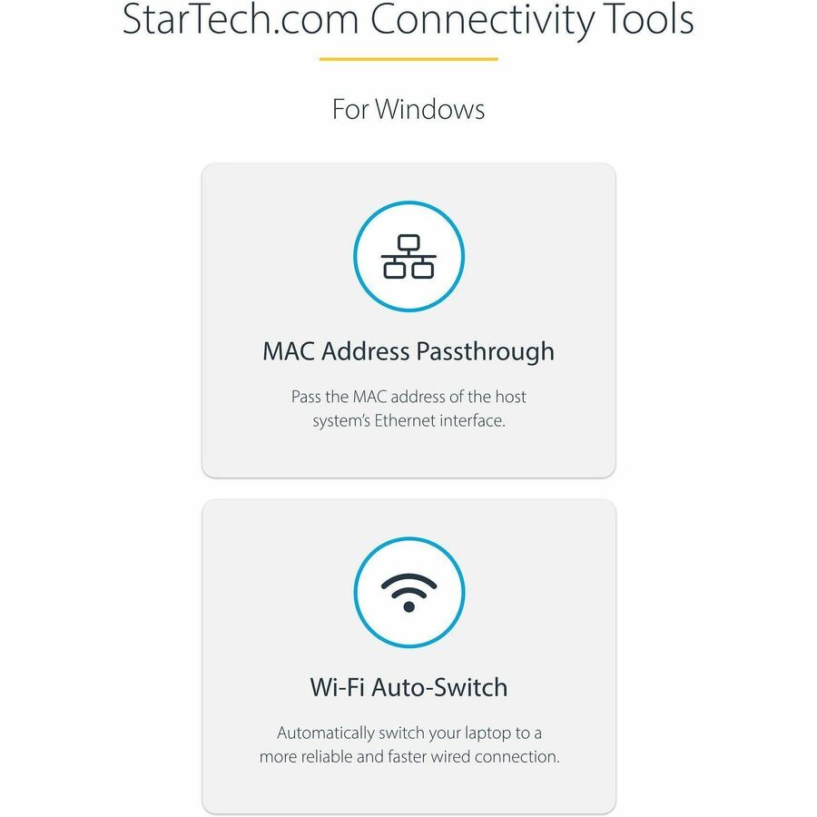 StarTech.com USB-C to Ethernet Gigabit Adapter - Thunderbolt 3 Compatible - USB Type C Network Adapter - USB C Ethernet Adapter
