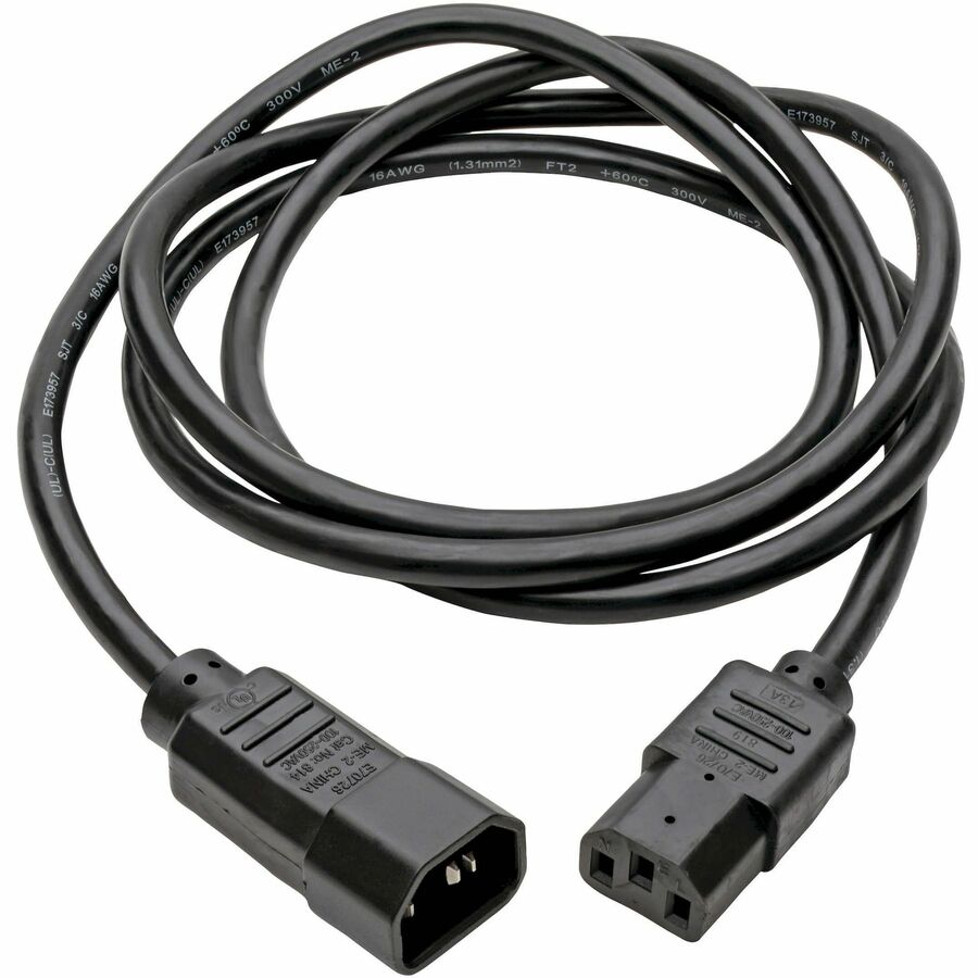 Tripp Lite 6Ft Power Extension Cord - 18 Gauge IEC C13 to C14 for Computer, Monitor, UPS, HDTV