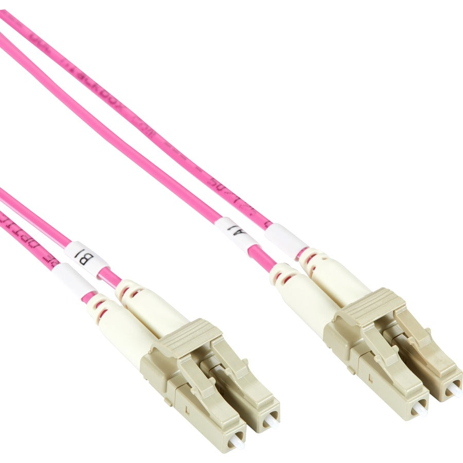 Black Box OM4 50/125um Multimode Duplex Fiber Optic Patch Cable - 10G/40G/100G Compatible, Erika Violet, LSZH
