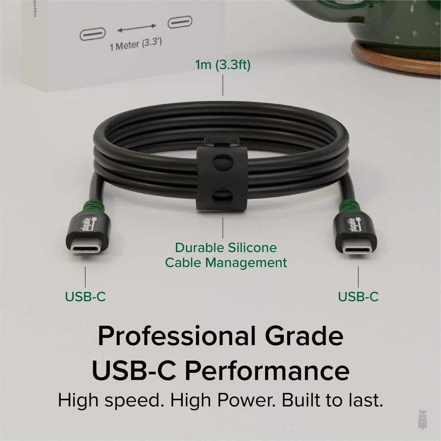 Plugable USB C to USB C Cable, 240W USB C Charging Cable 20Gbps, 4K 120Hz, 8K 60Hz