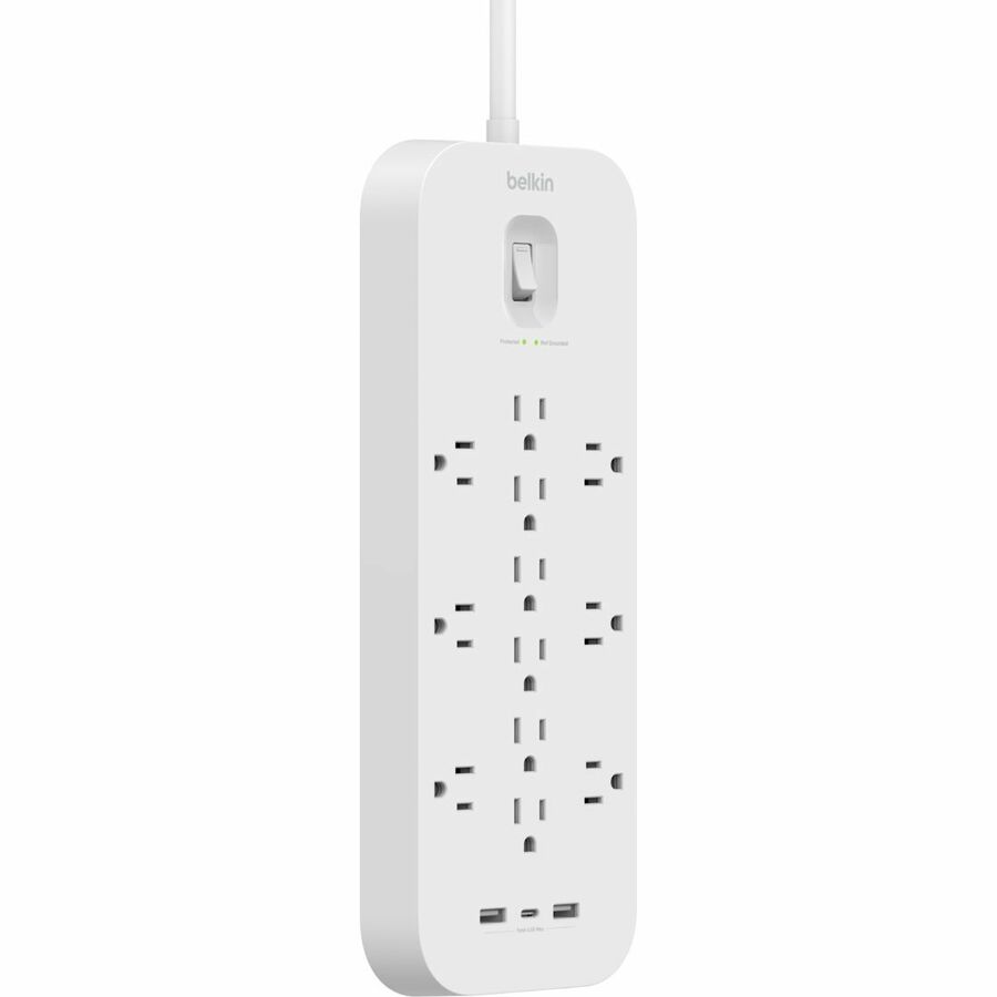 Belkin 12-Outlet Surge Protector Power Strip with 1 USB-C, 2 USB-A Ports & 3480 Joules