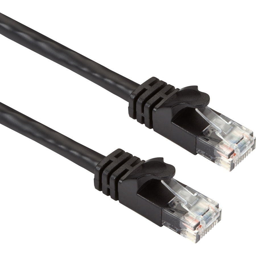 Black Box CAT6A 500-MHz STR Patch Cable Slim Molded Snagless Boot - UTP, CM PVC, BK, 25FT