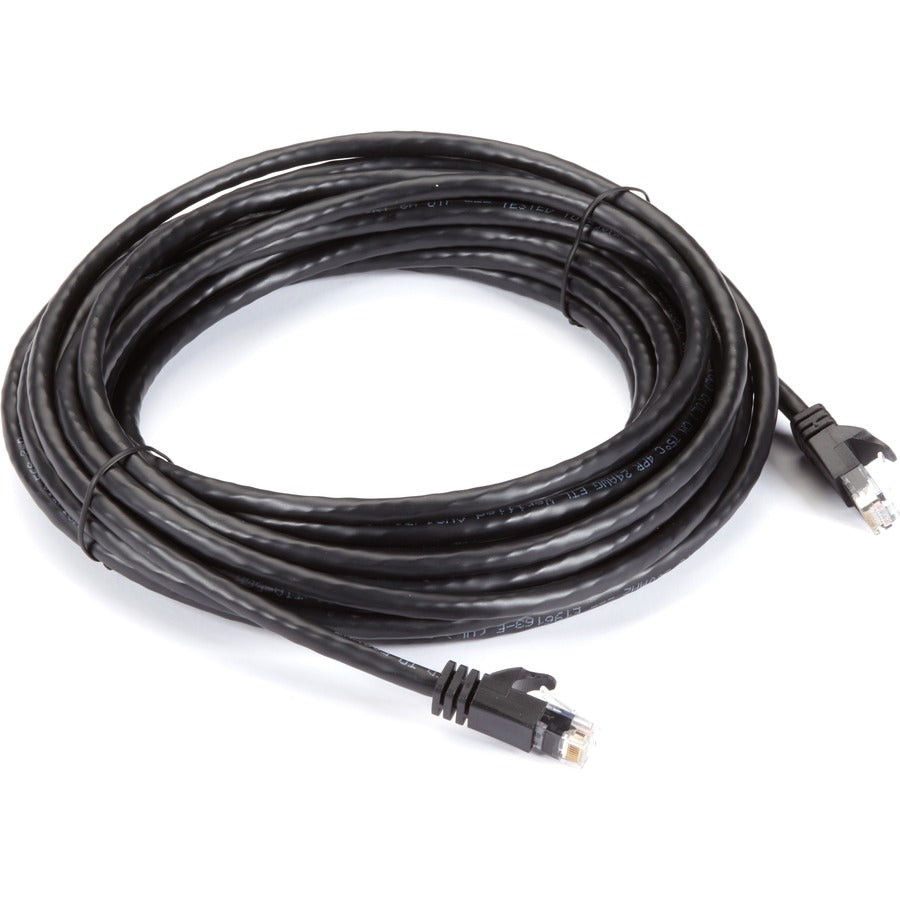 Black Box CAT6A 500-MHz STR Patch Cable Slim Molded Snagless Boot - UTP, CM PVC, BK, 25FT