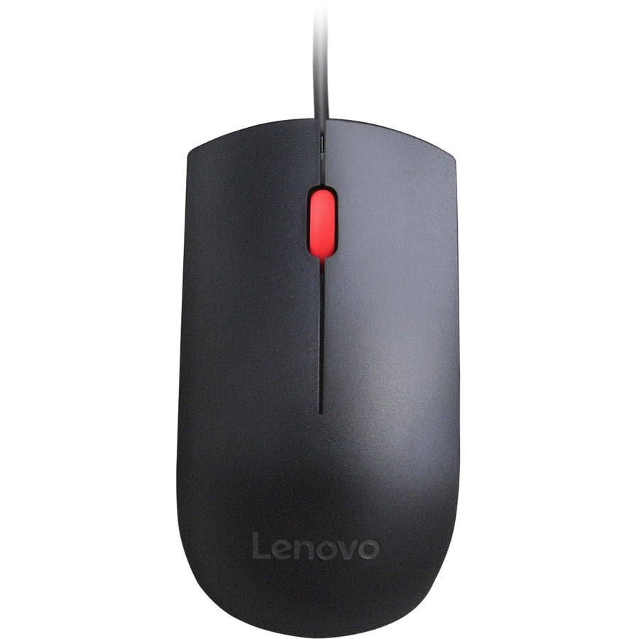 Lenovo Essential USB Mouse - Ergonomic Design, 1600 DPI Optical Sensor, Plug-and-Play Convenience