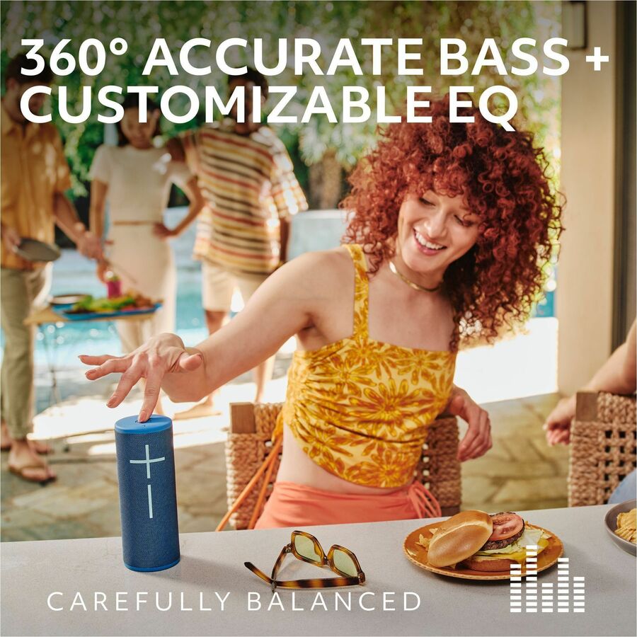 Ultimate Ears BOOM 4 Waterproof Bluetooth Speaker - 15Hr Battery, 360° Sound, Floatable, Blue