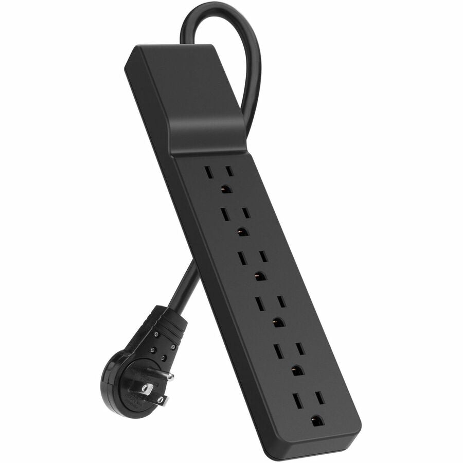Belkin 6-Outlet Surge Protector - 6ft Cord - Rotating Plug - 600 Joules - Black