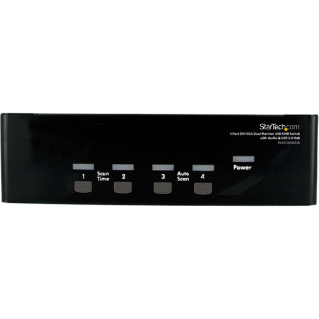 StarTech.com 4 Port DVI VGA Dual Monitor KVM Switch with Audio & USB Hub