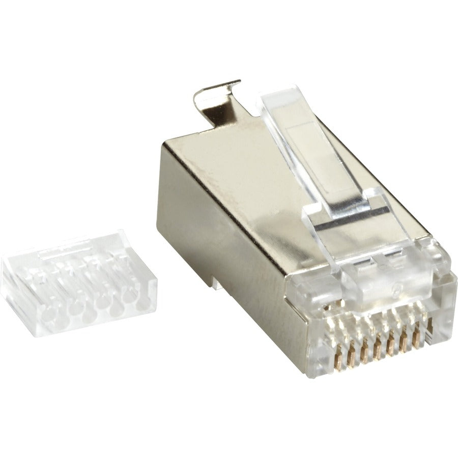 Black Box CAT6 Shielded RJ45 Modular Plug 50-Pack - Ideal for 100BASE-TX and 1000BASE-T, Perfect for High EMI/RFI Areas