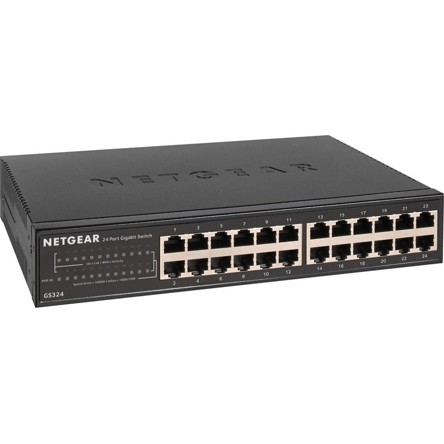 Netgear GS324 24-Port Gigabit Ethernet Switch, Unmanaged, Rack-Mountable, Energy Efficient Design