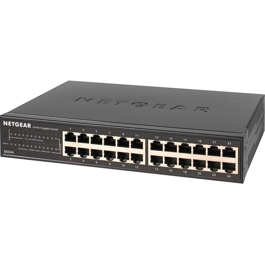 Netgear GS324 24-Port Gigabit Ethernet Switch, Unmanaged, Rack-Mountable, Energy Efficient Design
