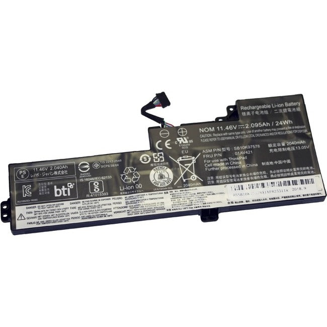 BTI 01AV421 11.46V 24WHR Li-Ion Battery for ThinkPad A475 A485 T470 T480 - Reliable Power Up