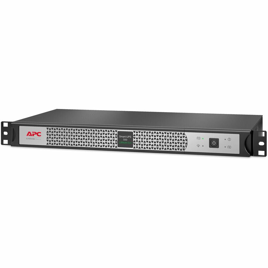 APC Smart-UPS, Line Interactive, 500VA, Lithium-ion, Rackmount 1U, 120V, 4x NEMA 5-15R outlets, SmartConnect Port, Short Depth
