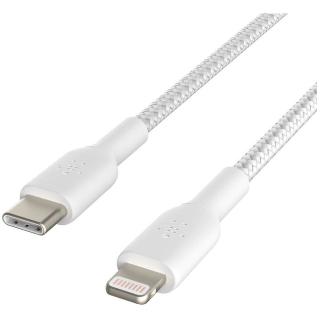 Belkin Braided USB-C to Lightning Cable (2m / 6.6ft, White)