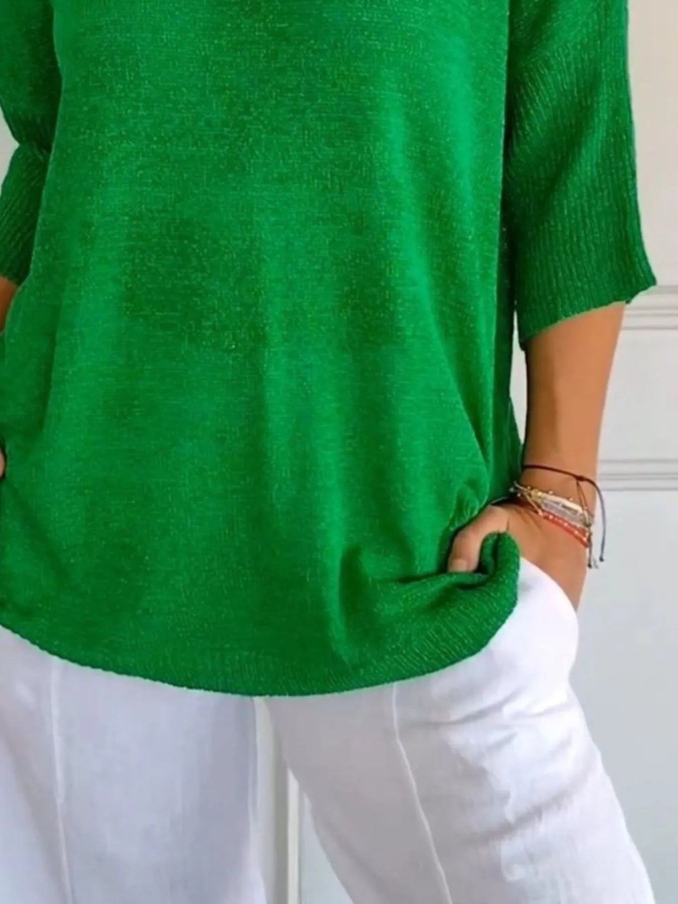 Full Size Relaxed Fit Ribbed Hem Sweater Plus Size
