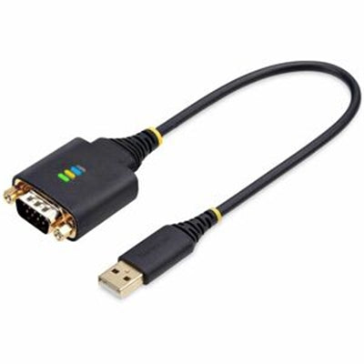 1ft USB to Serial Adapter with DB9 RS-232 Port, FTDI Chipset, ESD Protection, LED Indicators