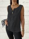 Full Size Casual Linen Sleeveless Blouse Plus Size - Store 42
