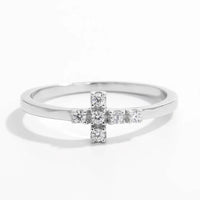 925 Sterling Silver & Zircon Cross Ring for Elegant Style - Durable & Imported Jewelry - Store 42
