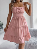 Smocked Back Tiered Cami Dress
