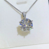 10 Carat Moissanite 925 Sterling Silver Pendant Necklace - Store 42