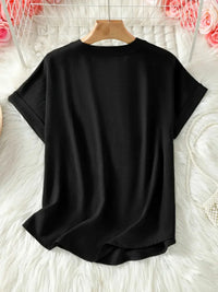 Casual Notched Short Sleeve Blouse