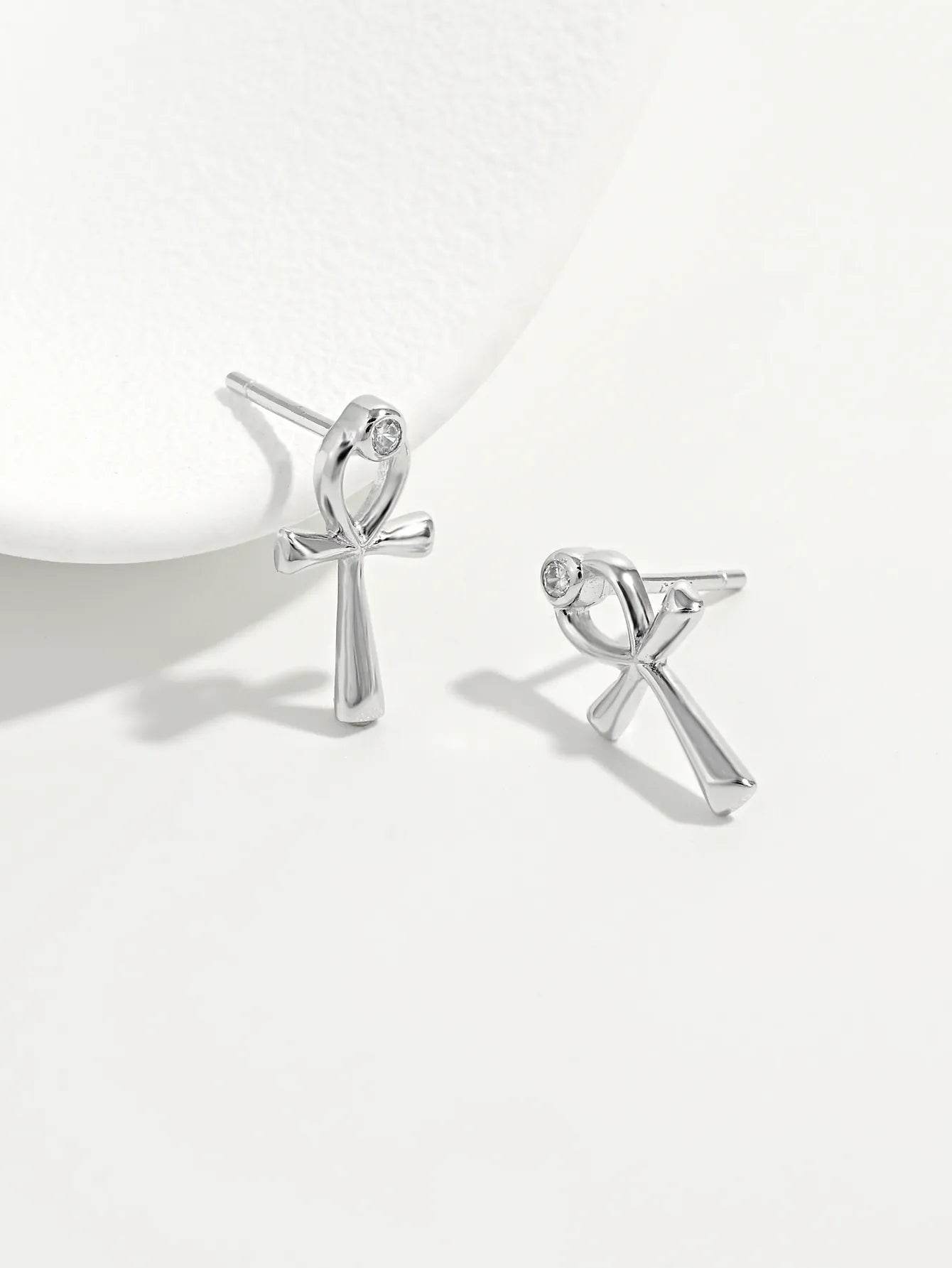 Elegant 925 Sterling Silver Inland Zircon Earrings - Platinum-Plated, Timeless Design - Store 42