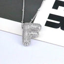 Elegant Copper Inlaid Zircon Letter Pendant Necklace - Platinum-Plated with 16.9 In Chain - Store 42