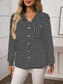 Striped Button Up Long Sleeve Shirt